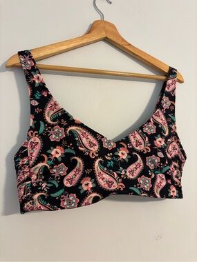 Lands' End Women’s Paisley Floral Bikini Swim Top - Medium (10-12)
